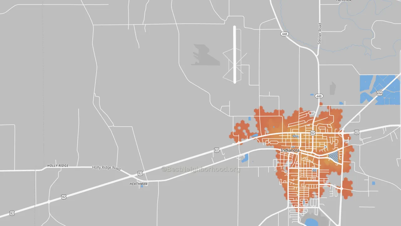 Bike Grade map of Heathman, MS