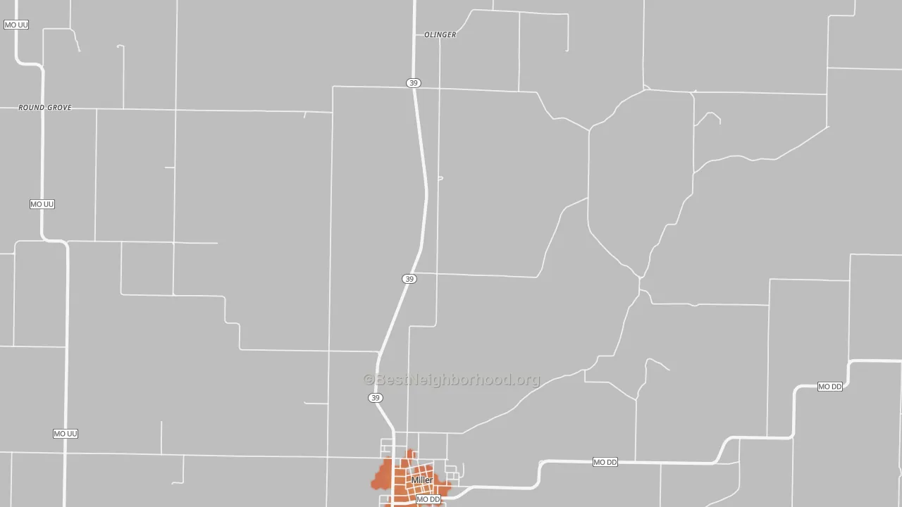 Bike Grade map of Heatonville, MO
