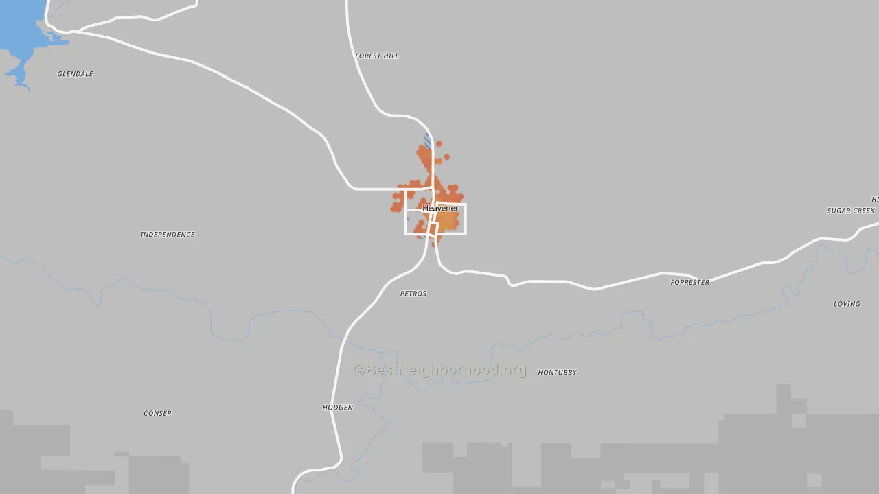 Bike Grade map of Heavener, OK