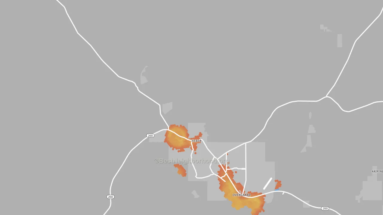 Bike Grade map of Heber, AZ