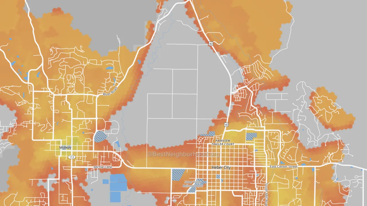 Bike Grade map of Heber, UT