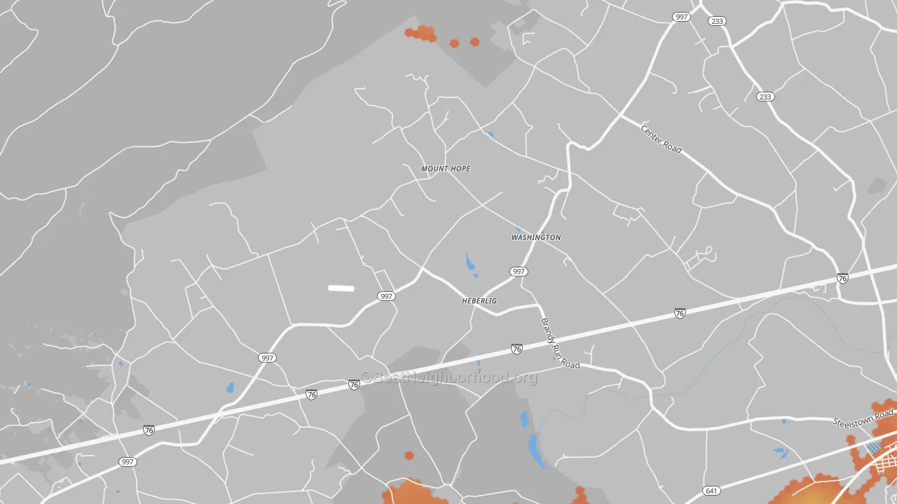 Bike Grade map of Heberlig, PA