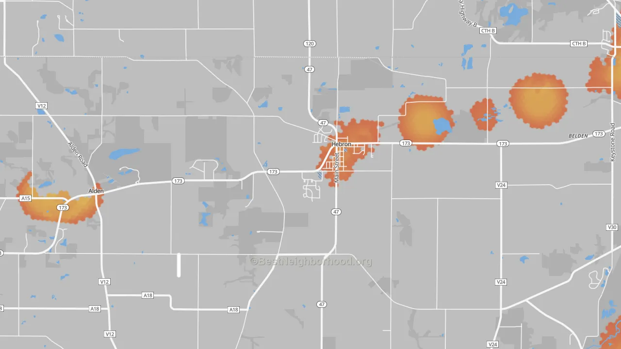 Bike Grade map of Hebron, IL