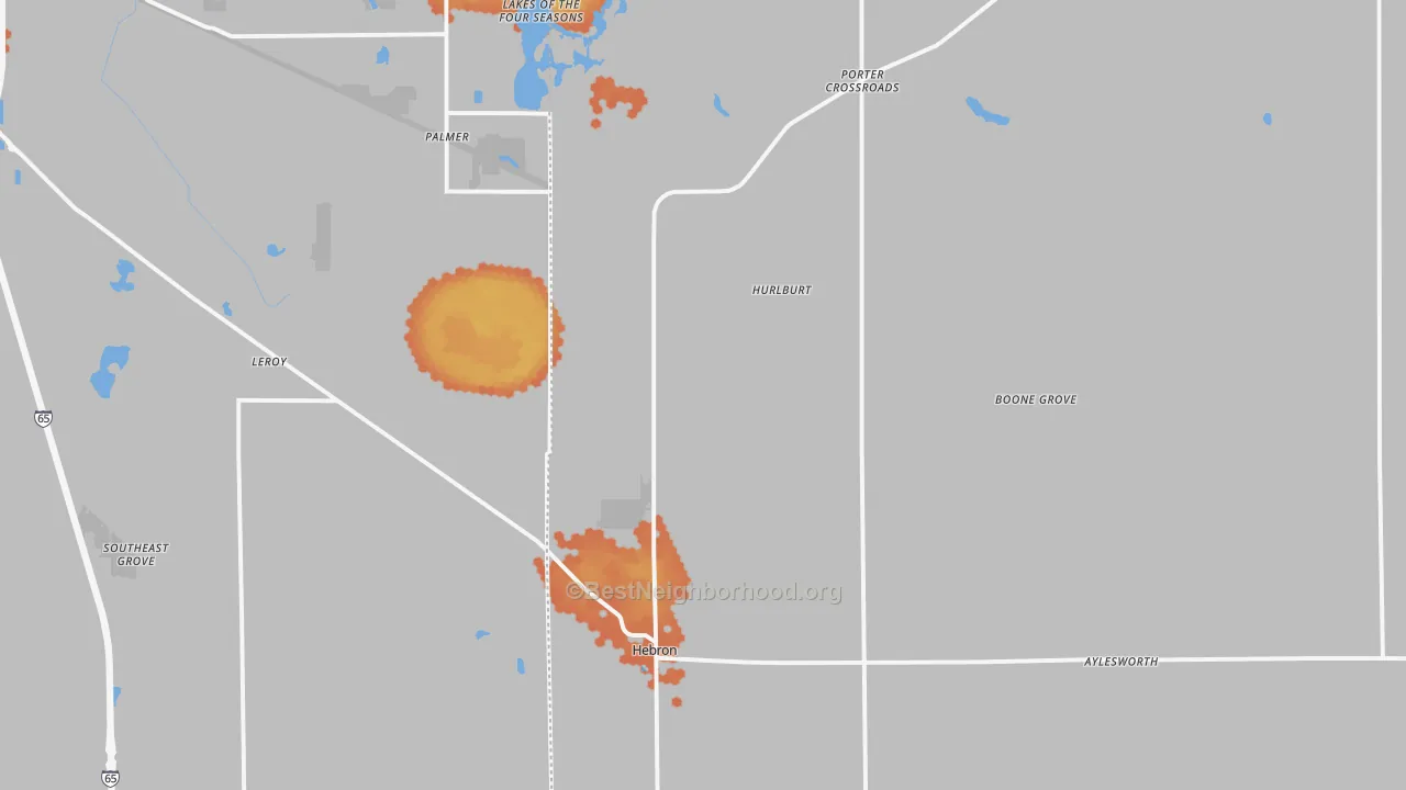 Bike Grade map of Hebron, IN