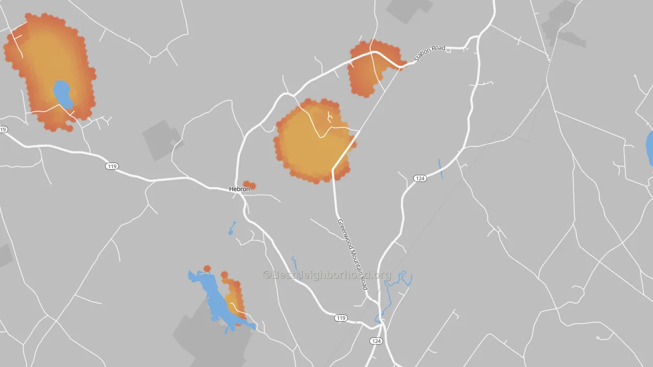 Bike Grade map of Hebron, ME