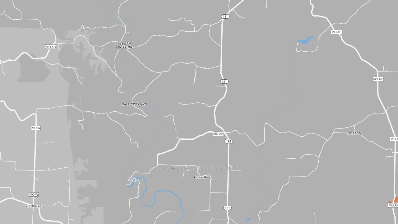 Bike Grade map of Hebron, MO