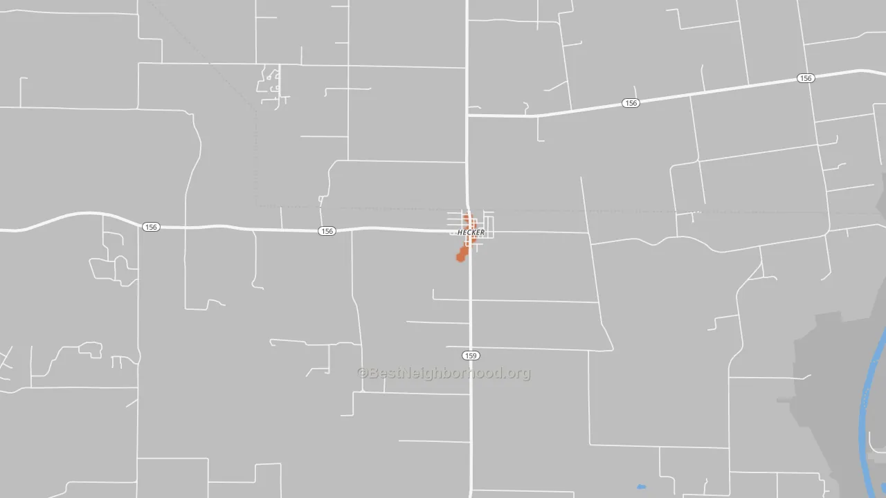 Bike Grade map of Hecker, IL