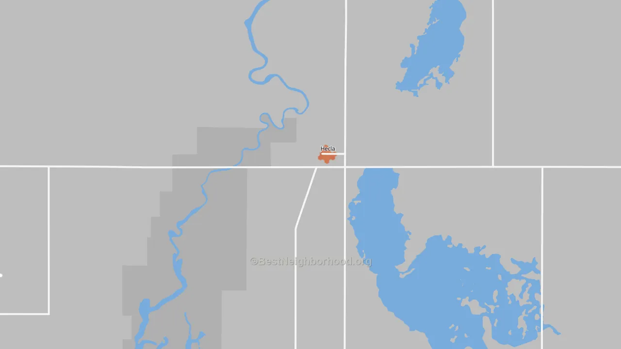 Bike Grade map of Hecla, SD