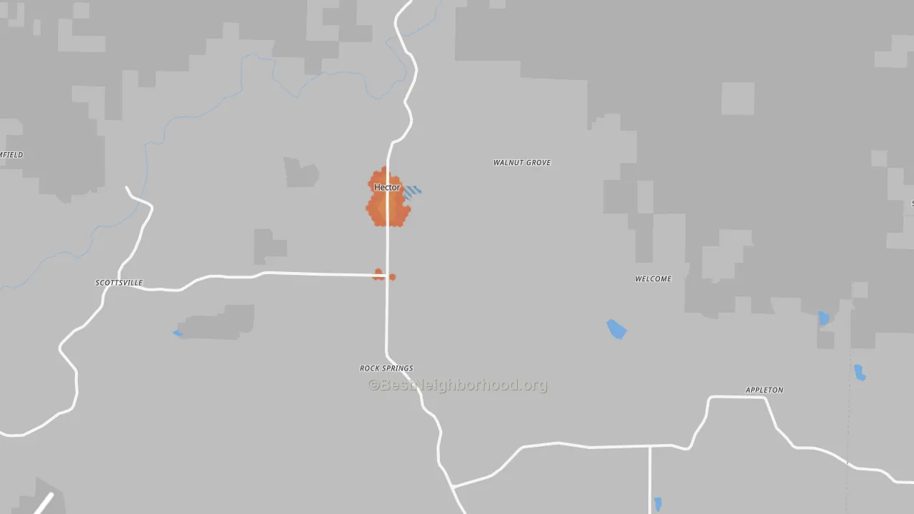 Bike Grade map of Hector, AR