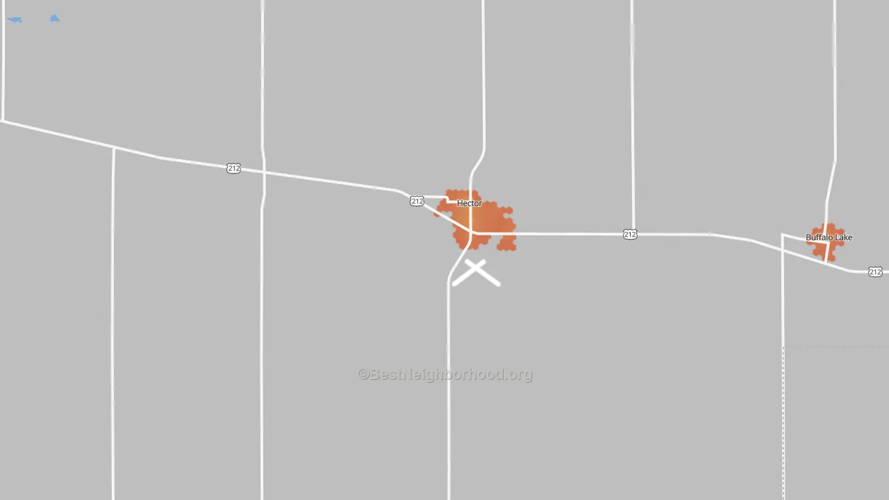 Bike Grade map of Hector, MN