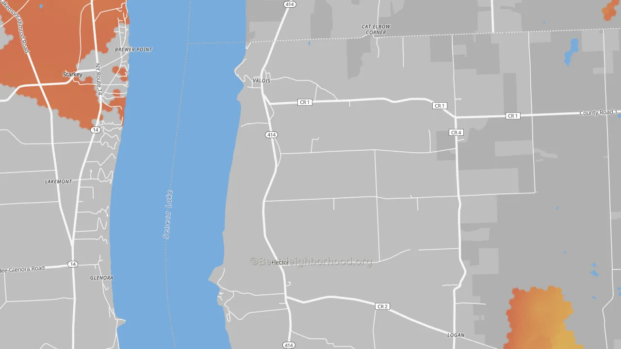 Bike Grade map of Hector, NY