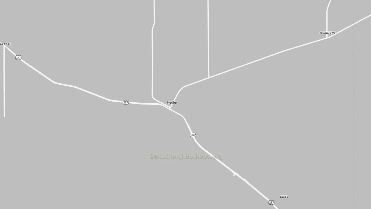 Bike Grade map of Hedley, TX