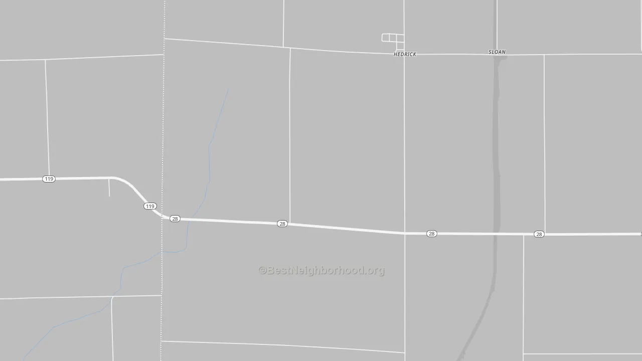 Bike Grade map of Hedrick, IN