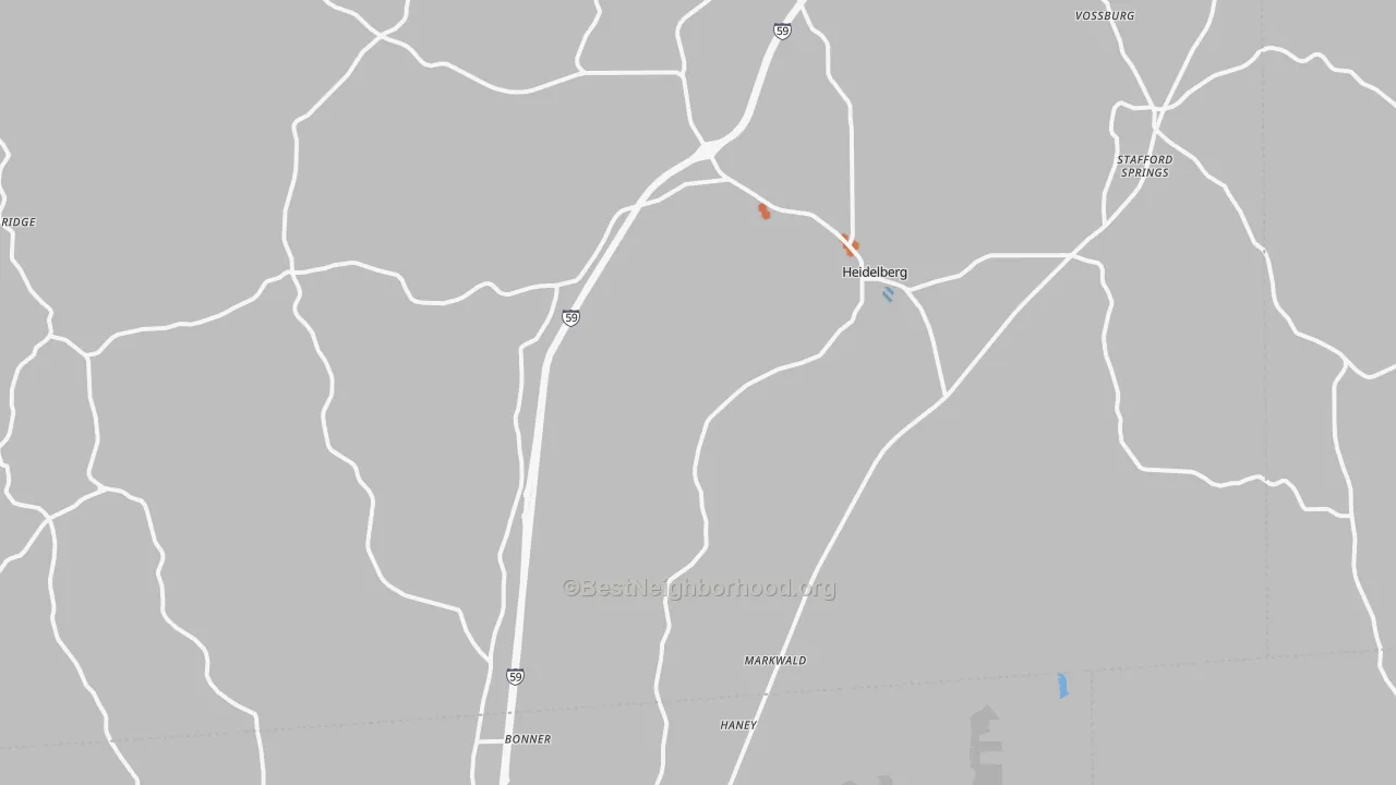 Bike Grade map of Heidelberg, MS