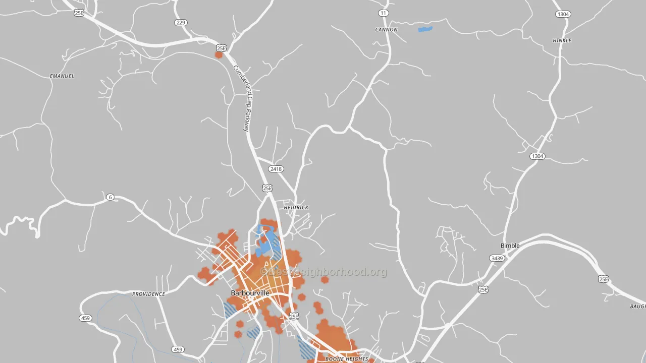 Bike Grade map of Heidrick, KY