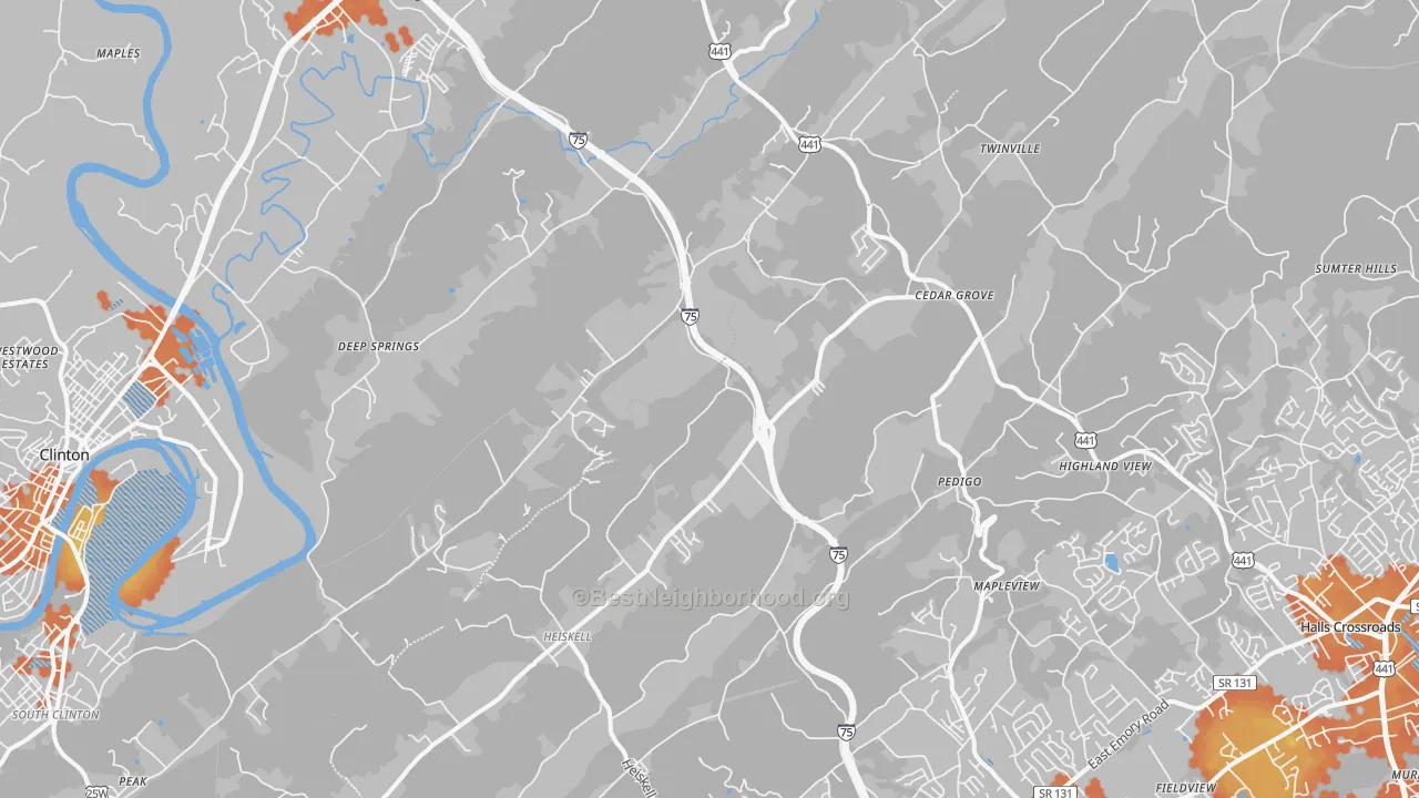 Bike Grade map of Heiskell, TN