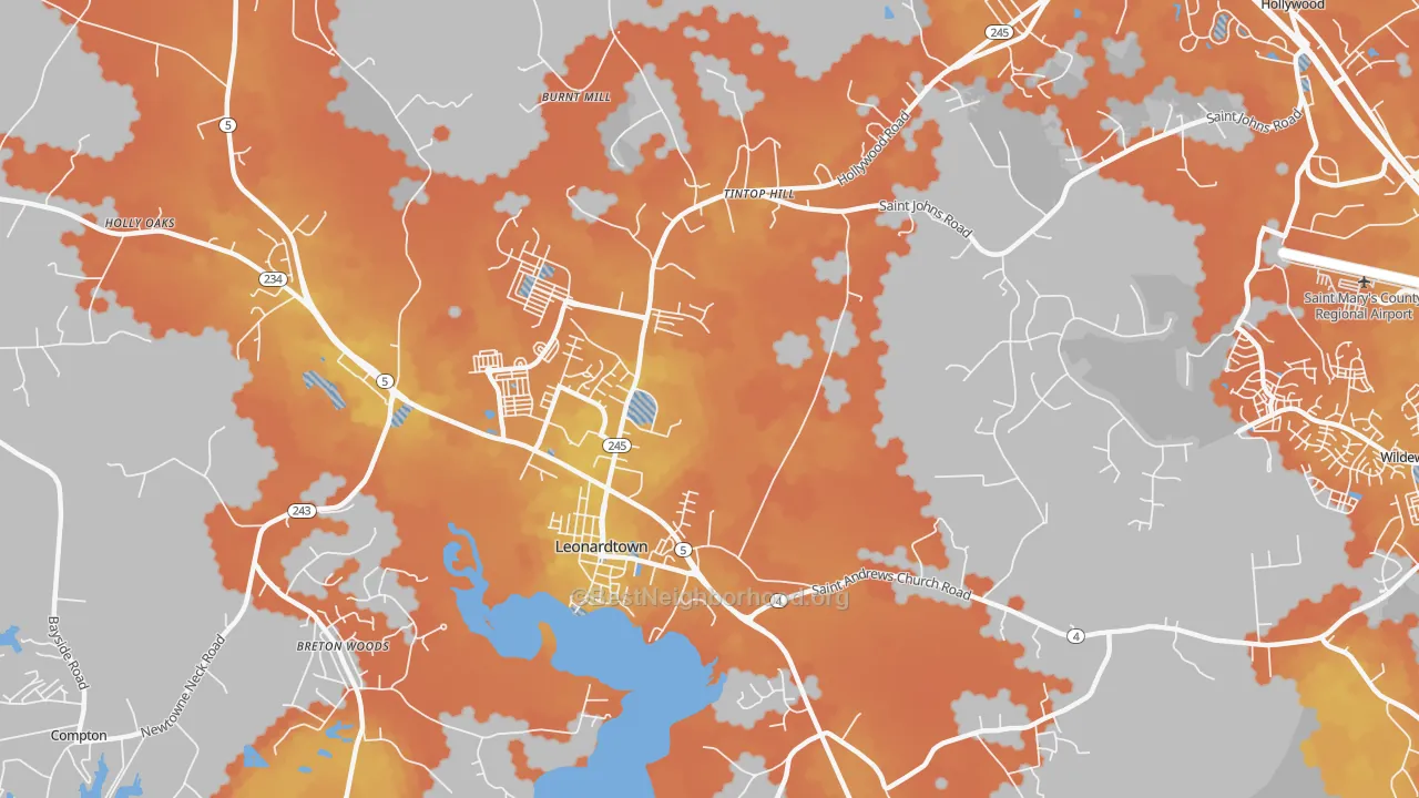 Bike Grade map of Helen, MD