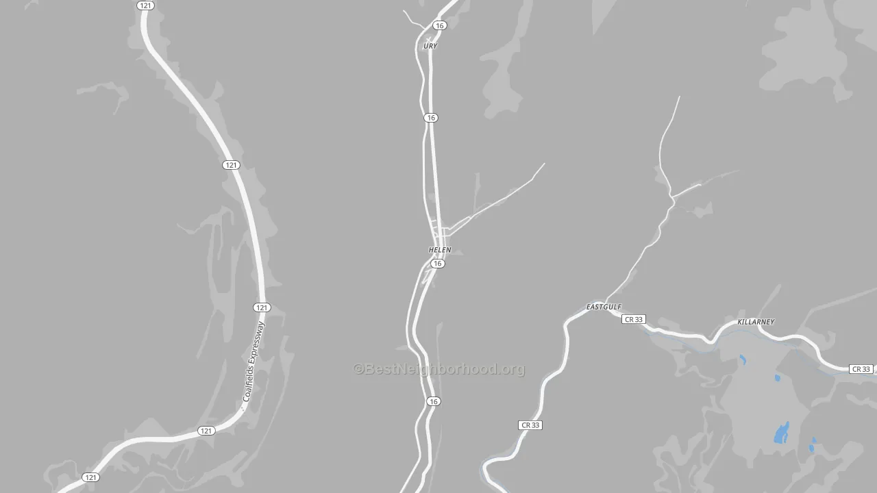 Bike Grade map of Helen, WV