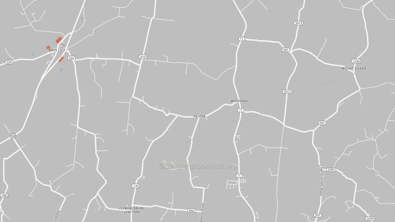 Bike Grade map of Helena, KY