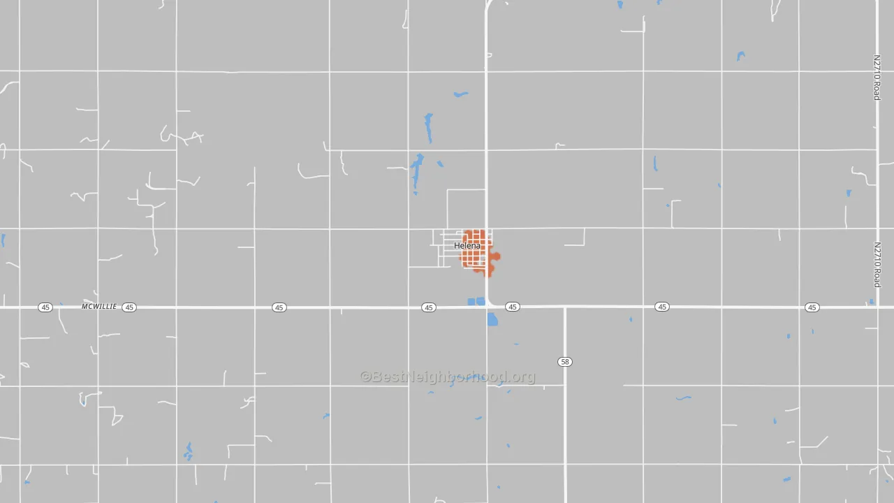 Bike Grade map of Helena, OK