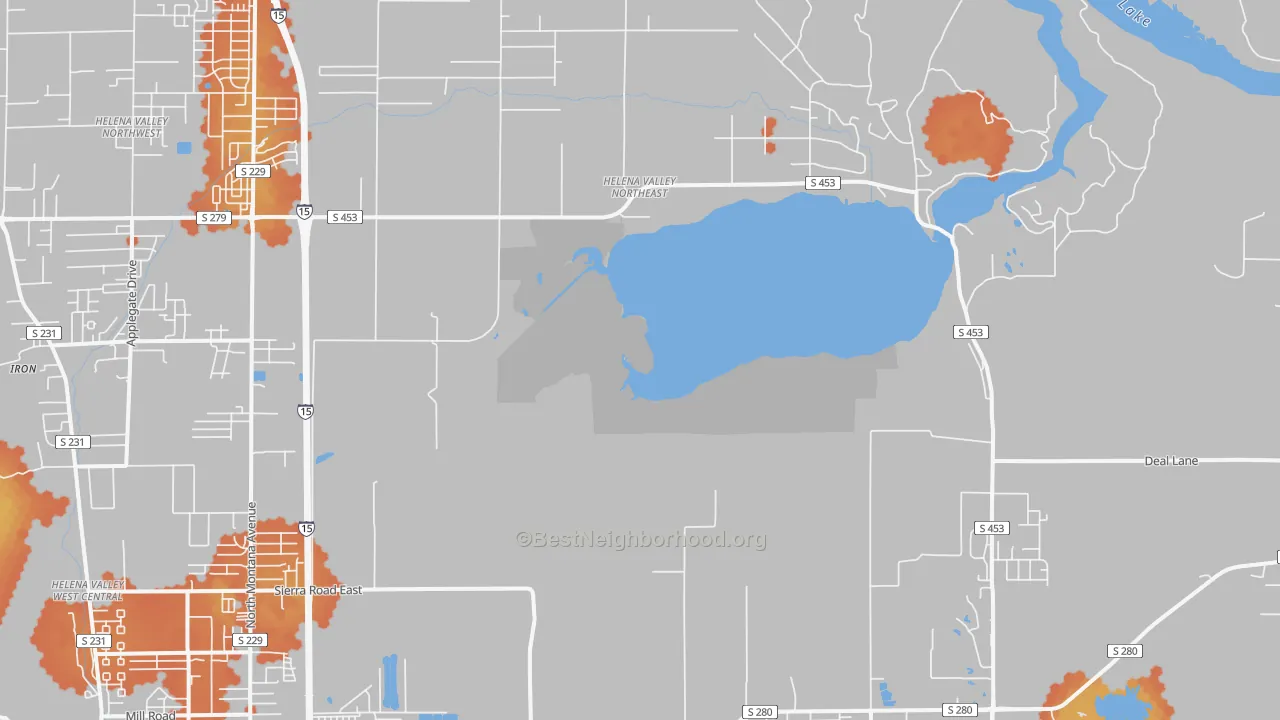 Bike Grade map of Helena Valley Northeast, MT