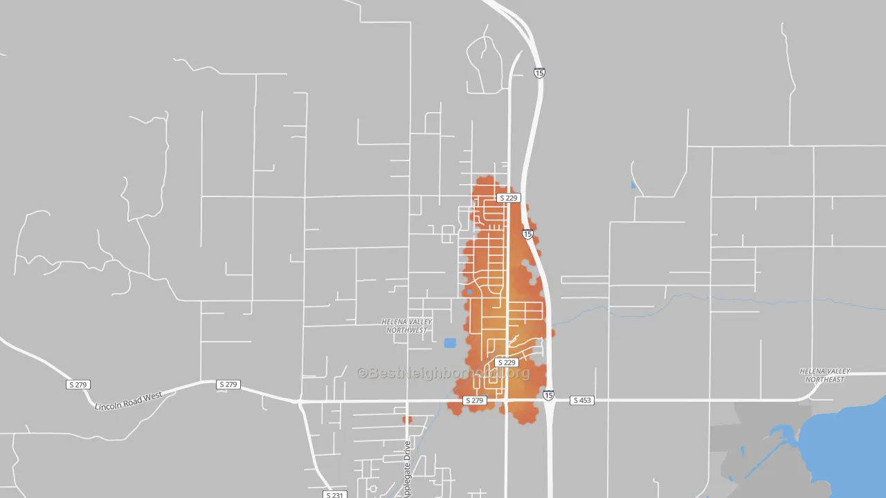 Bike Grade map of Helena Valley Northwest, MT