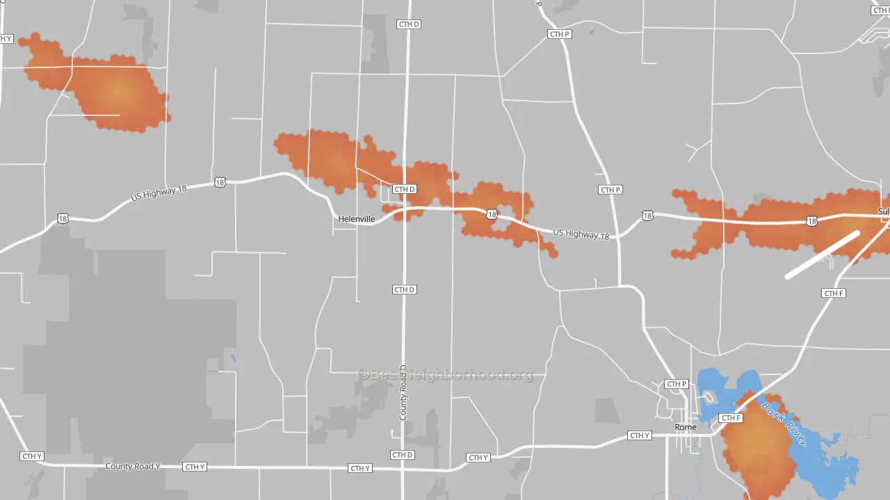 Bike Grade map of Helenville, WI