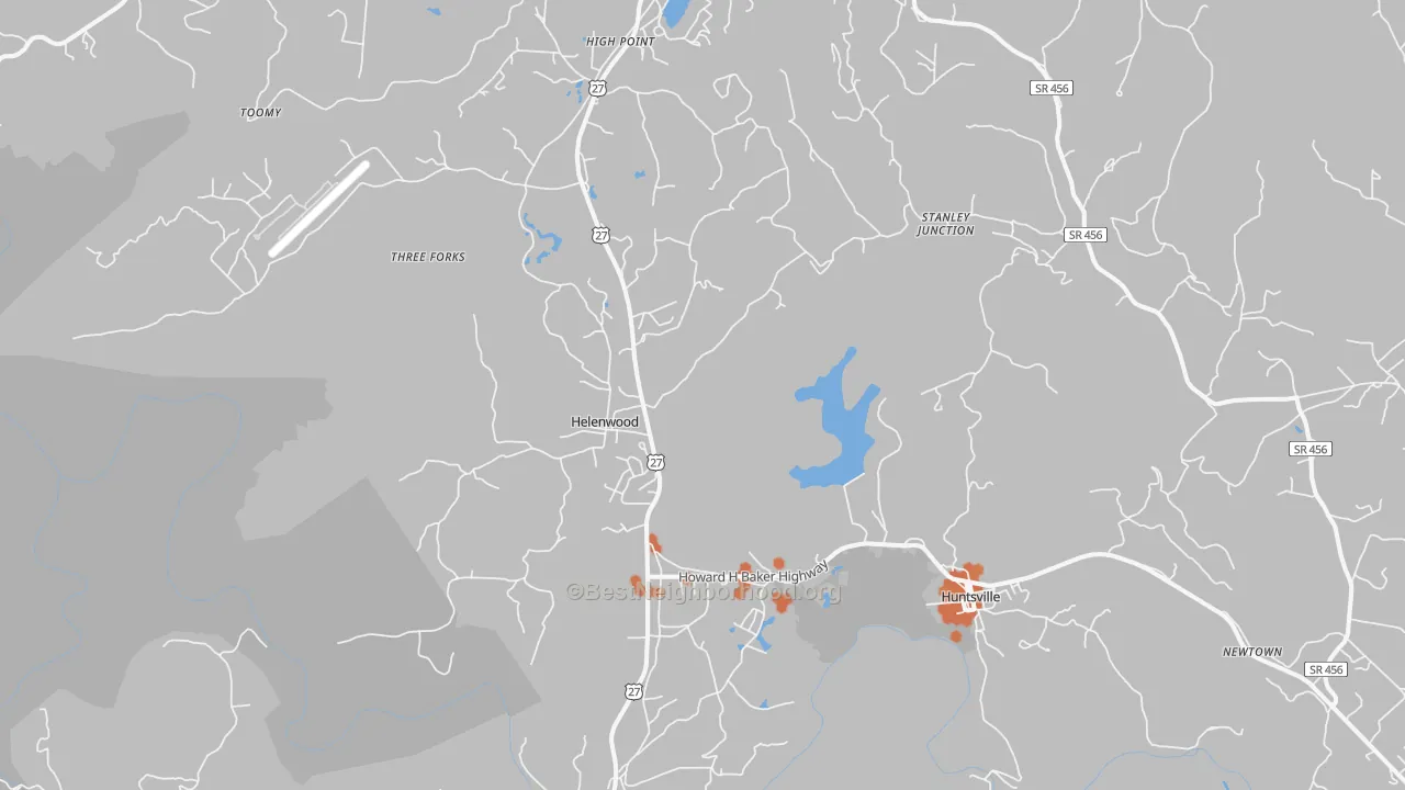 Bike Grade map of Helenwood, TN