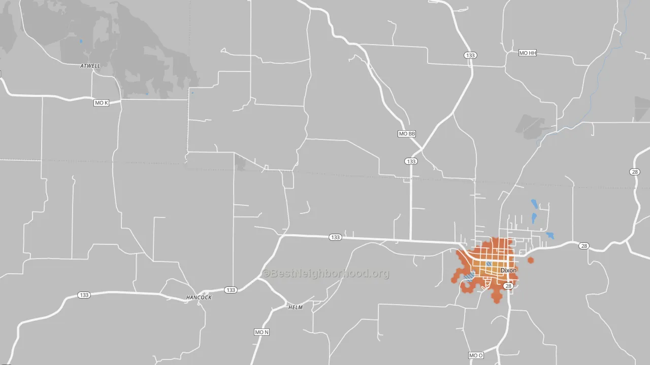 Bike Grade map of Helm, MO