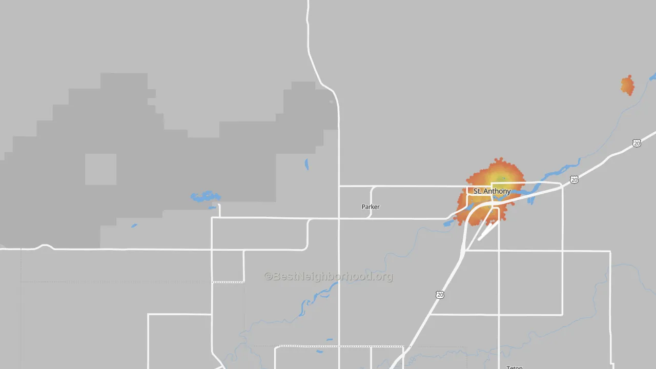 Bike Grade map of Heman, ID