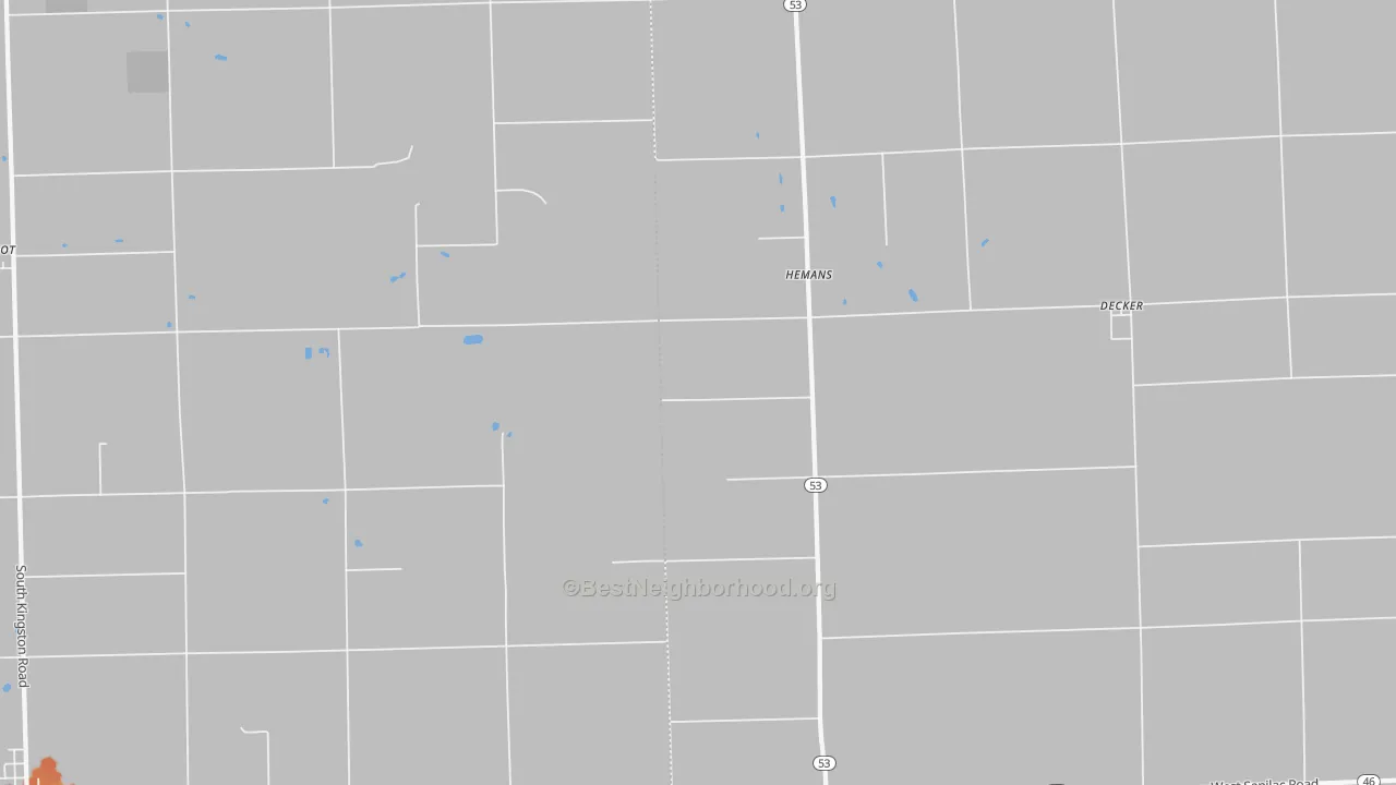 Bike Grade map of Hemans, MI