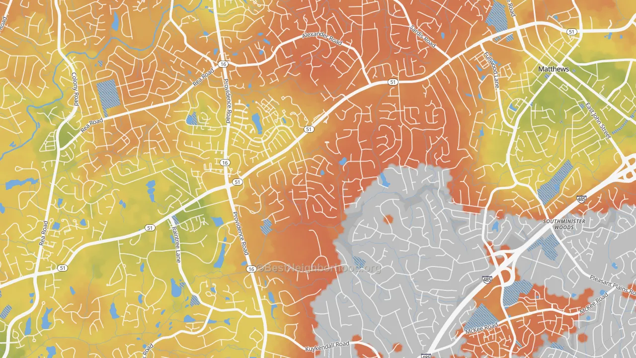 Bike Grade map of Hembstead, Charlotte, NC