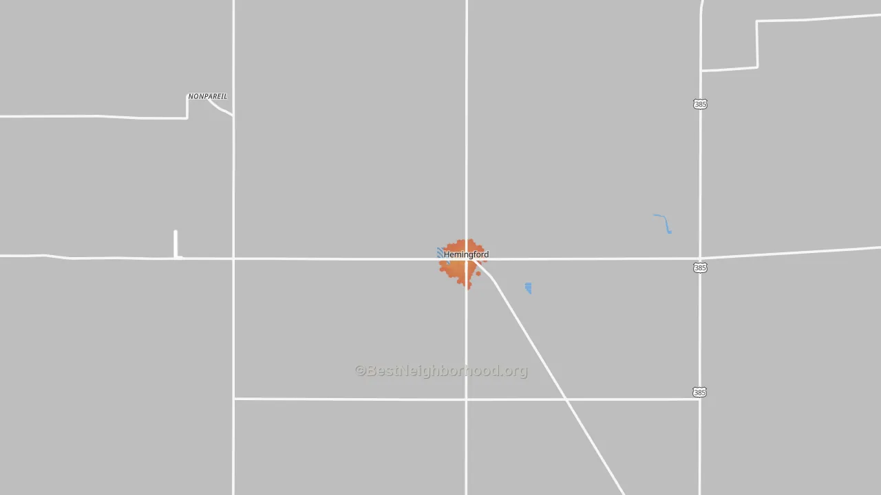 Bike Grade map of Hemingford, NE