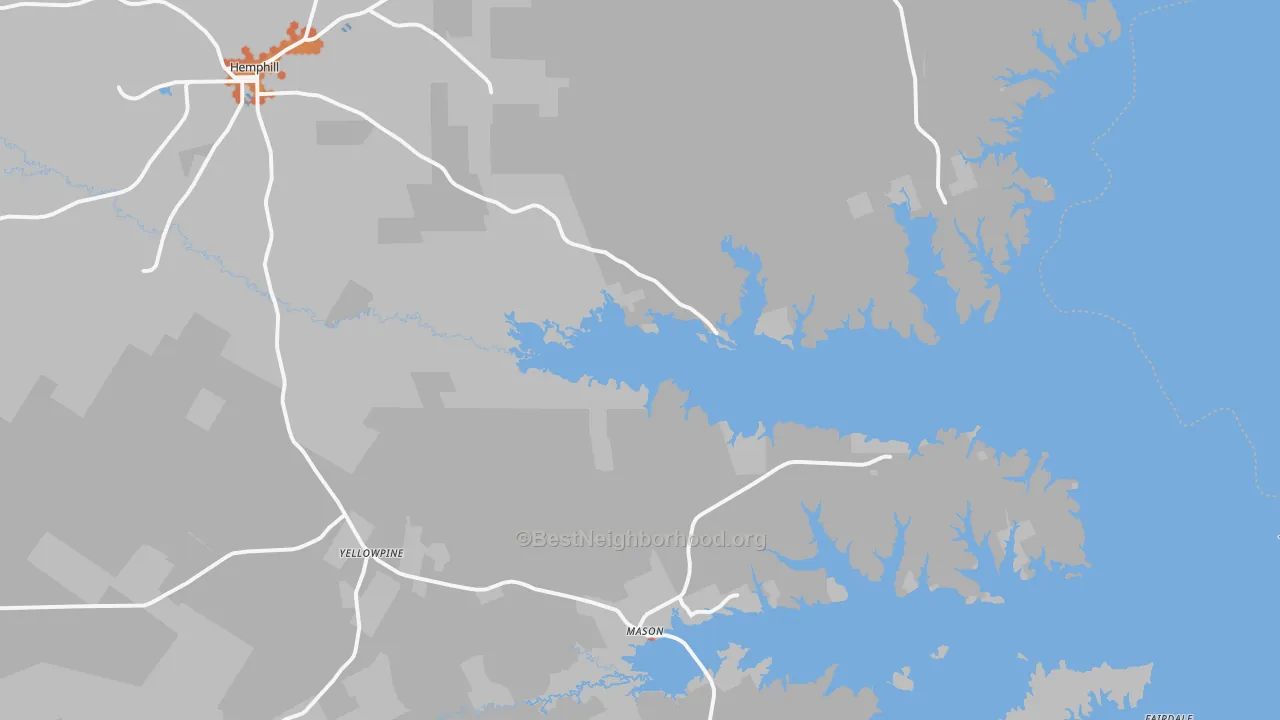 Bike Grade map of Hemphill, TX
