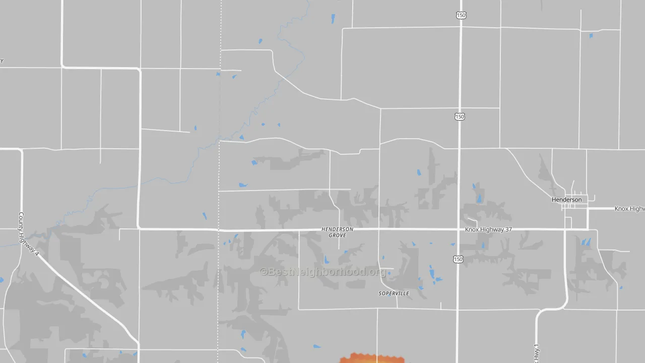 Bike Grade map of Henderson Grove, IL