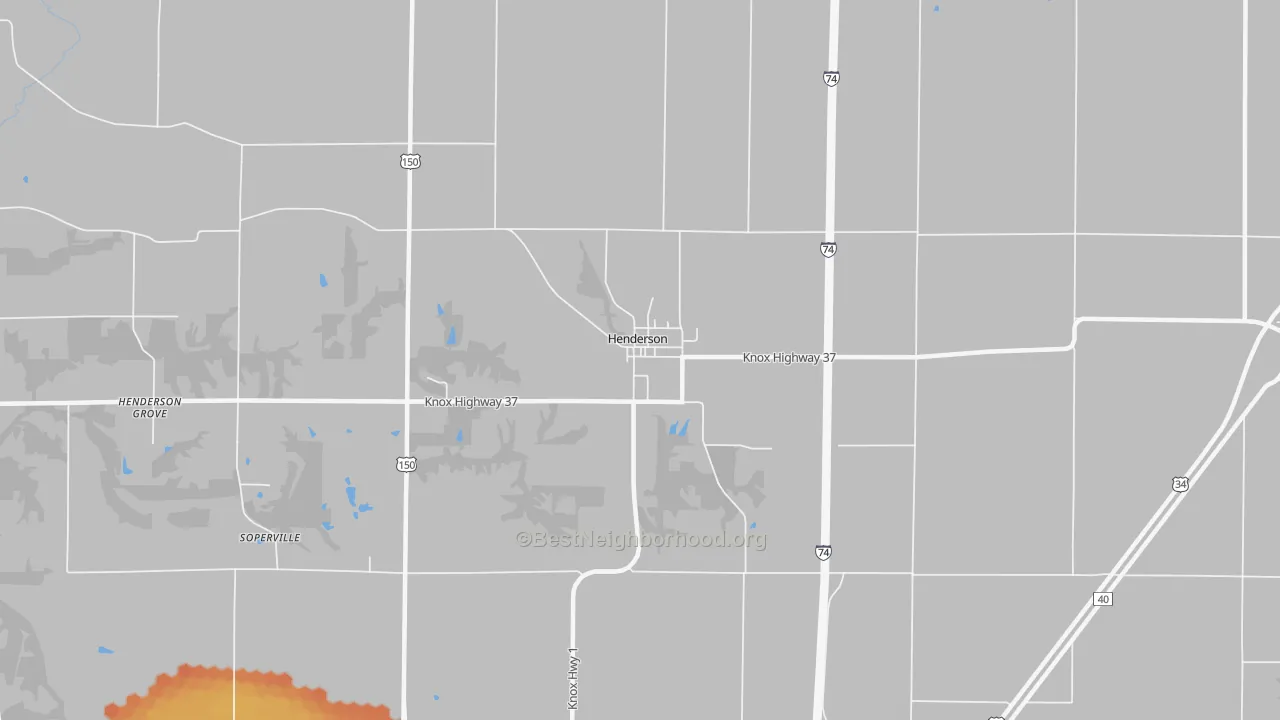 Bike Grade map of Henderson, IL