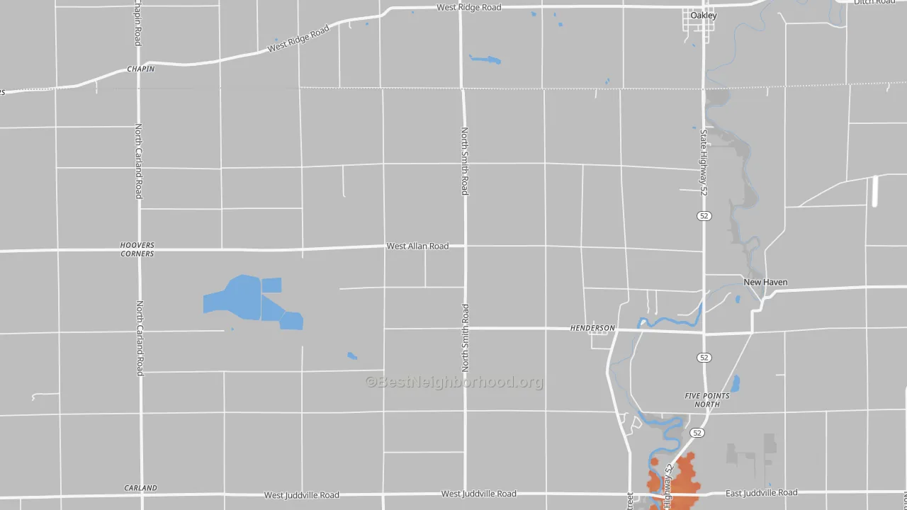 Bike Grade map of Henderson, MI