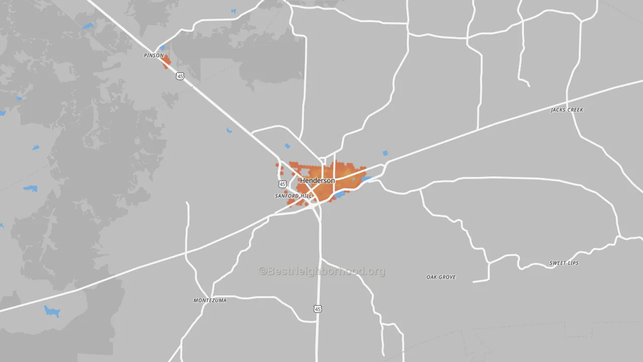 Bike Grade map of Henderson, TN
