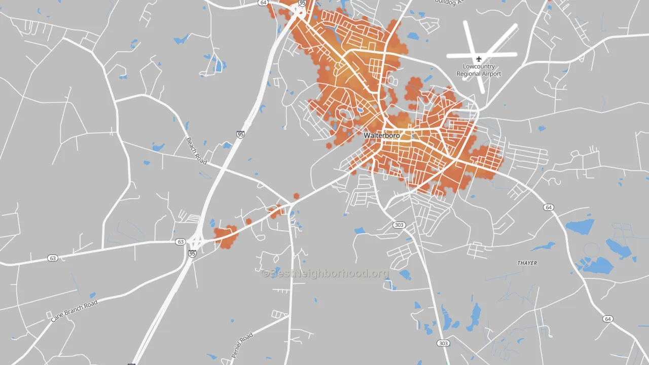 Bike Grade map of Hendersonville, SC