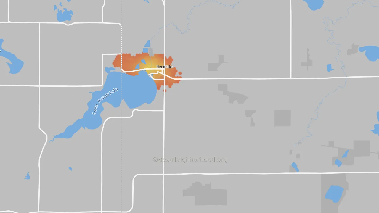 Bike Grade map of Hendricks, MN