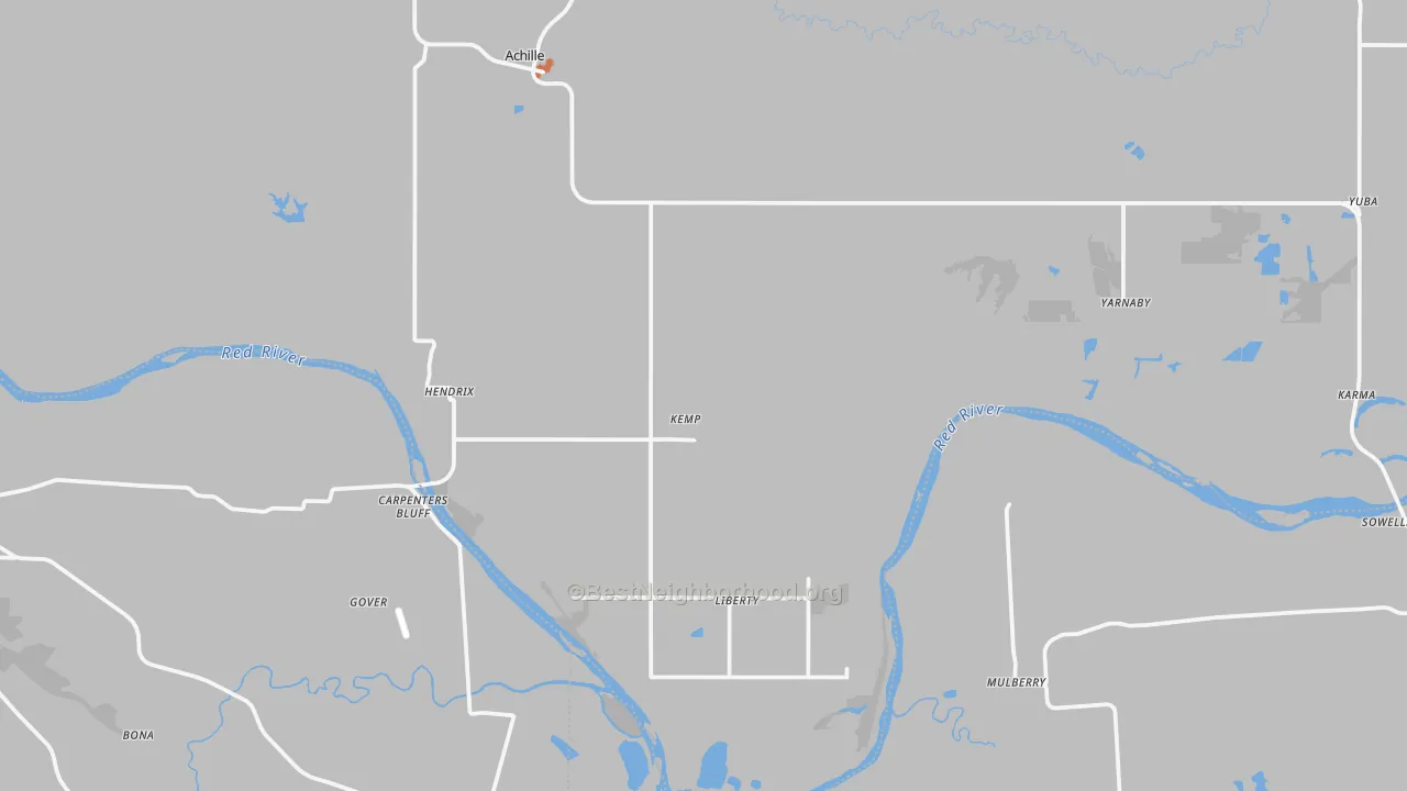 Bike Grade map of Hendrix, OK