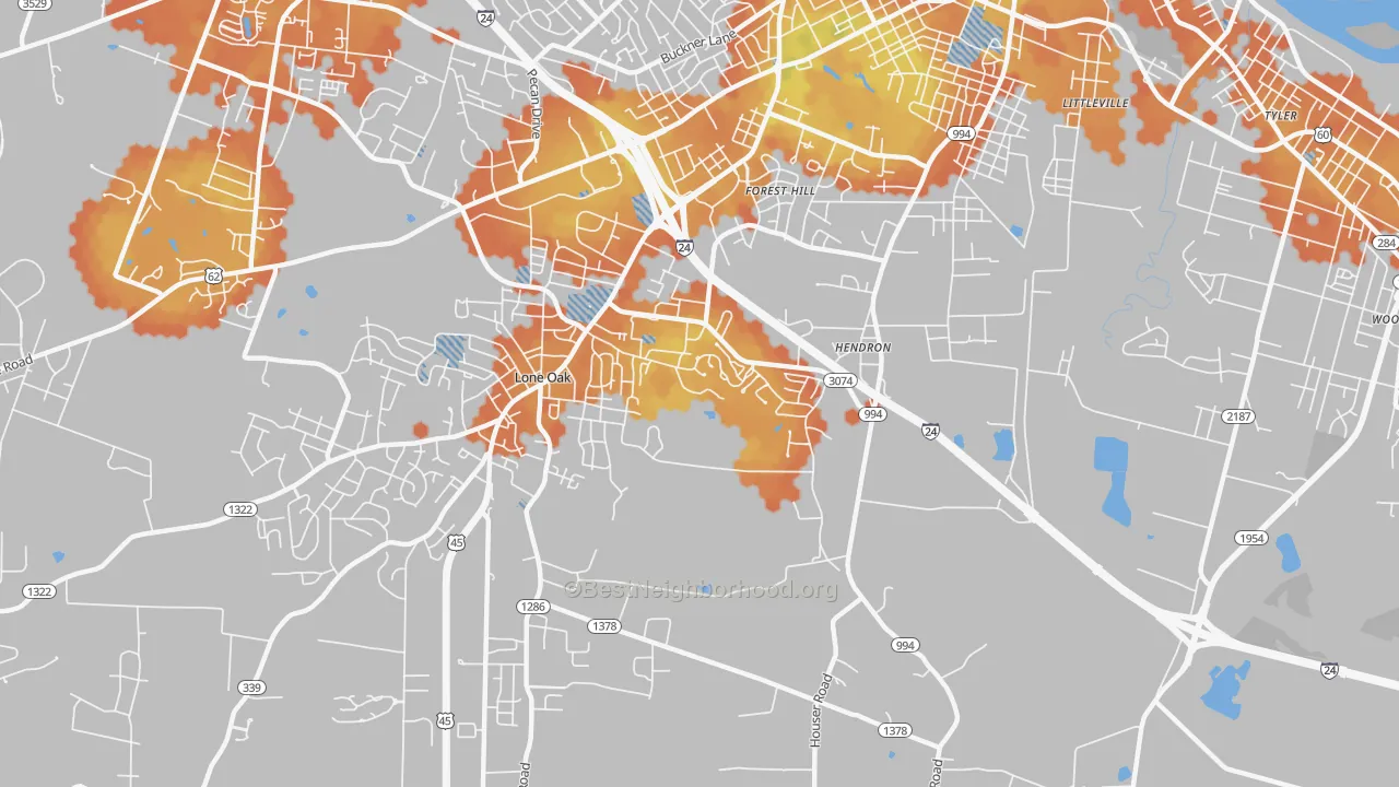 Bike Grade map of Hendron, KY