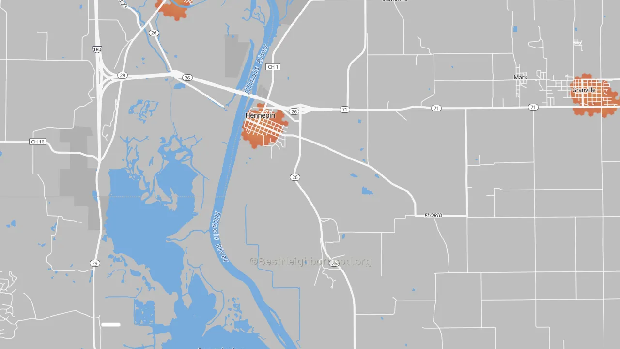 Bike Grade map of Hennepin, IL