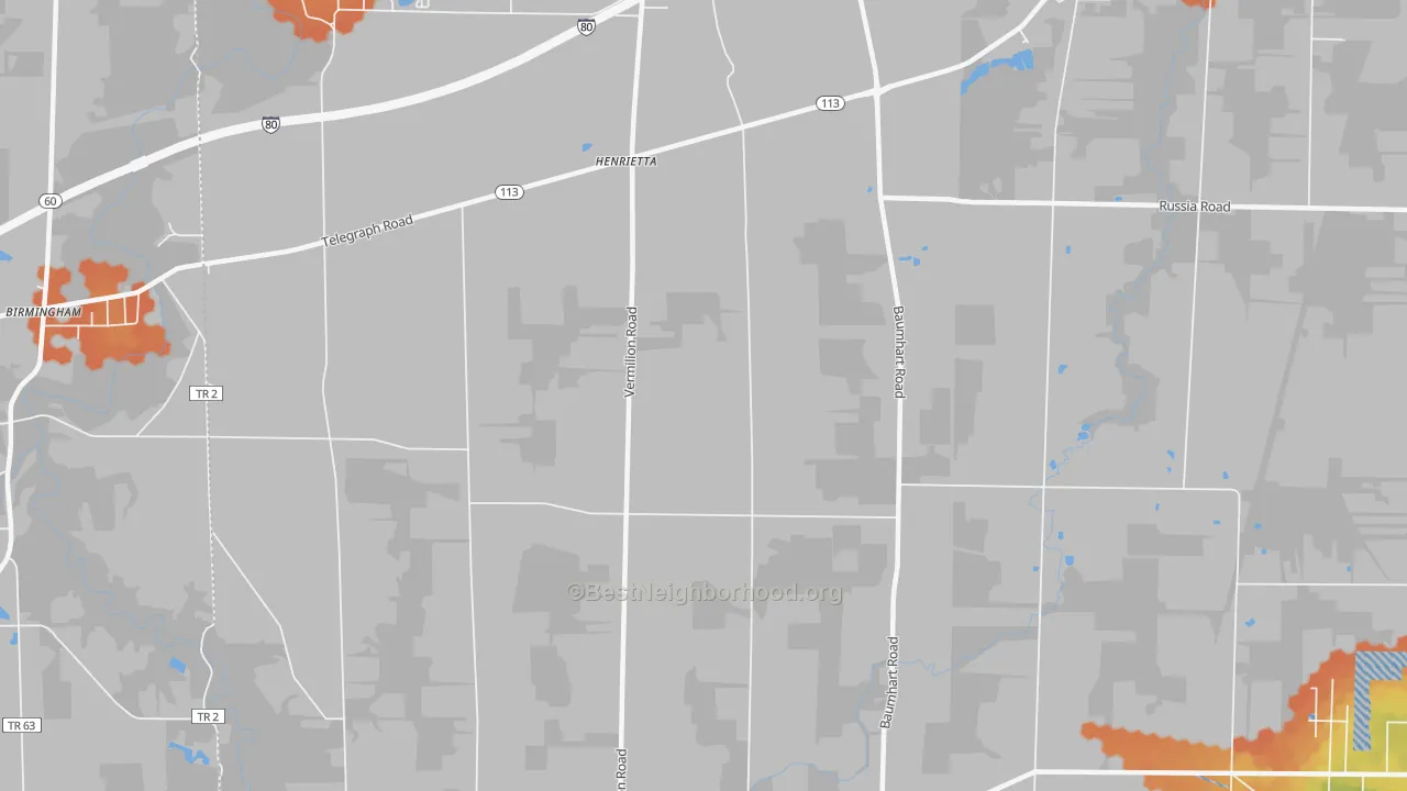 Bike Grade map of Henrietta, OH