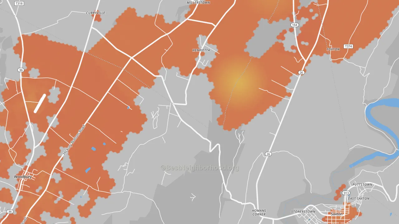 Bike Grade map of Henrietta, PA