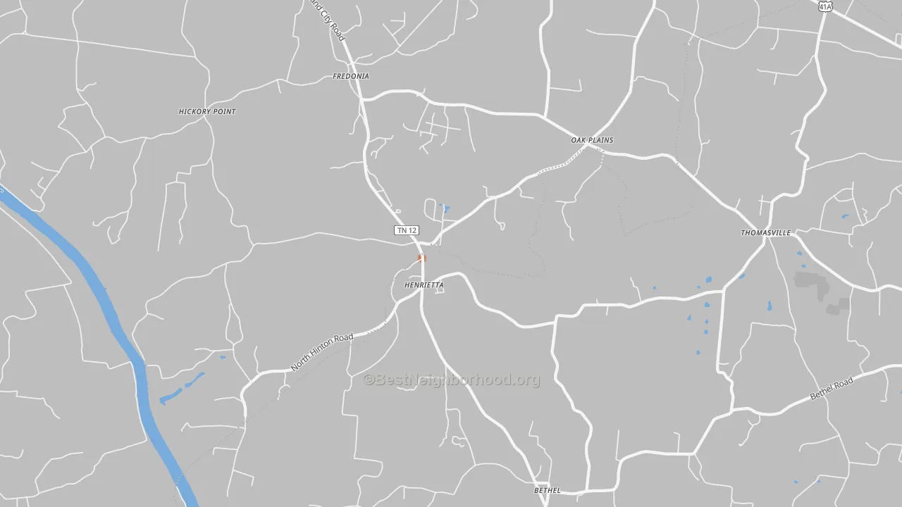 Bike Grade map of Henrietta, TN