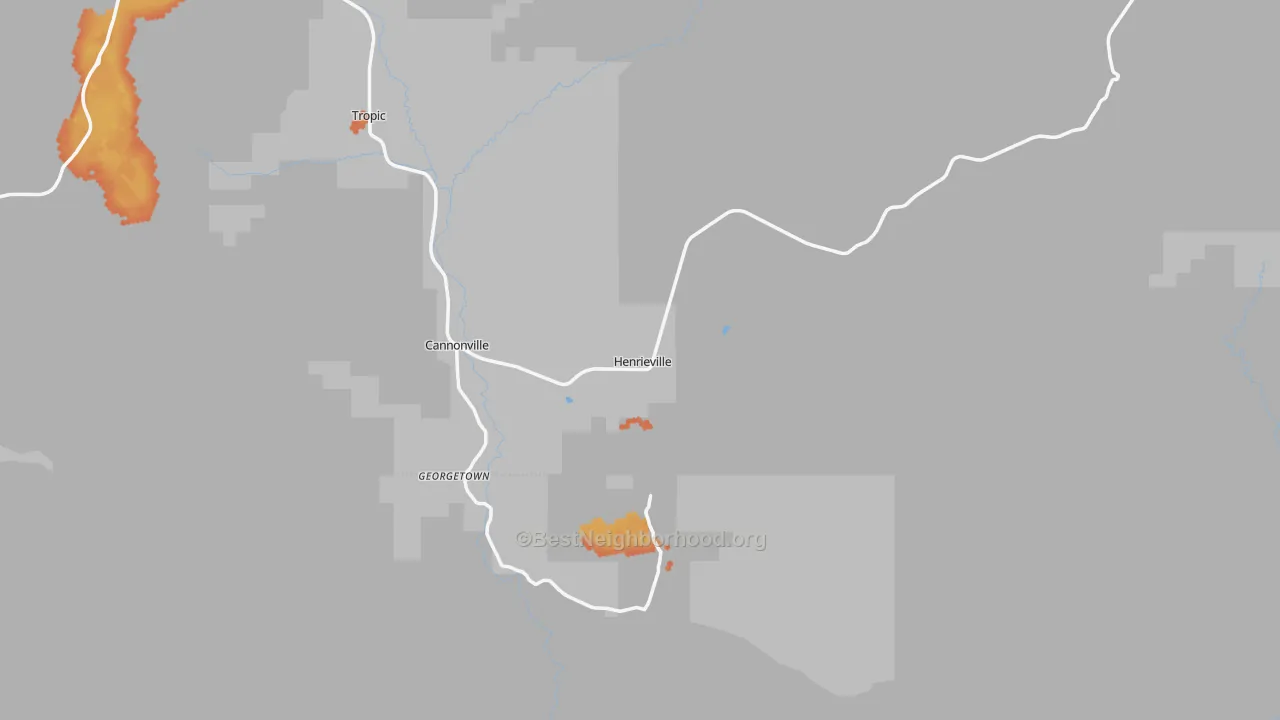 Bike Grade map of Henrieville, UT