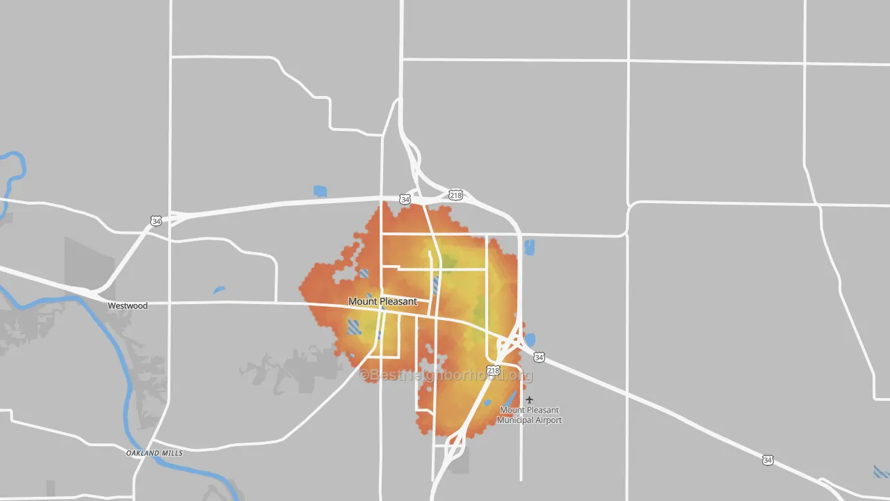 Bike Grade map of Henry County, IA