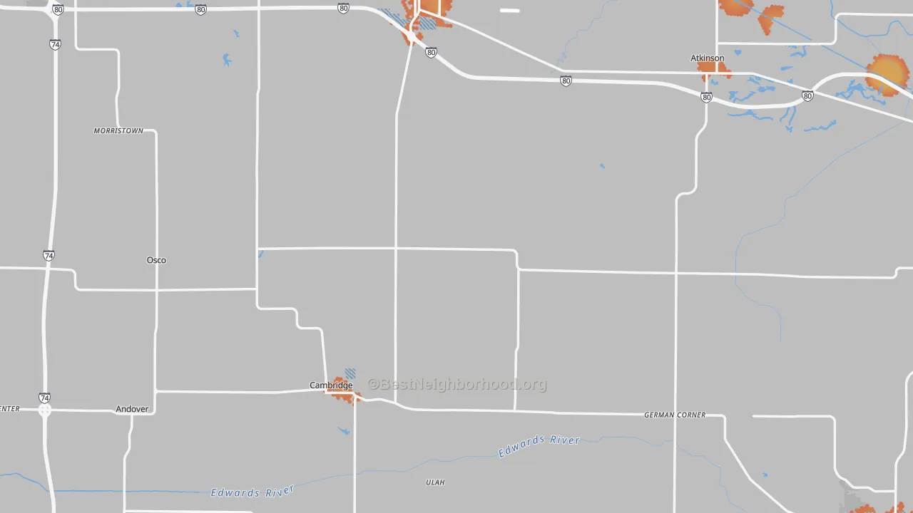 Bike Grade map of Henry County, IL