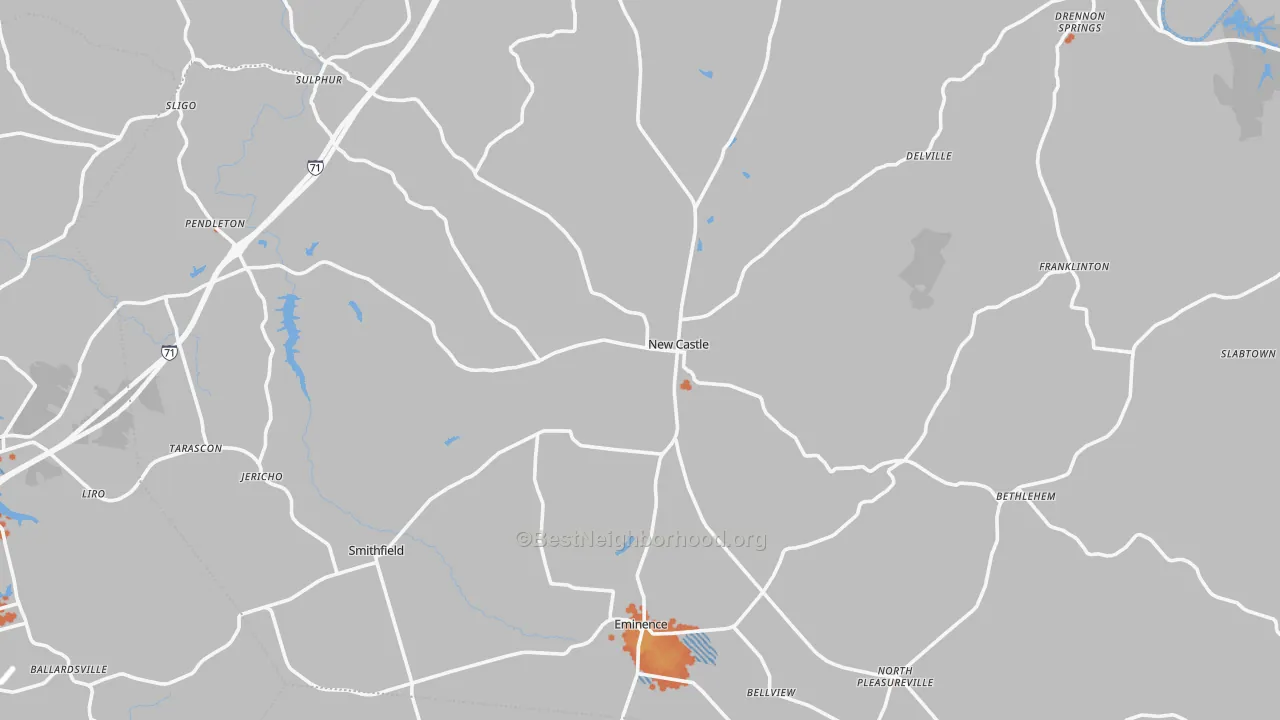 Bike Grade map of Henry County, KY